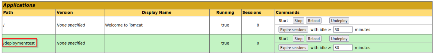 Malicious WAR deployed in Tomcat Manager